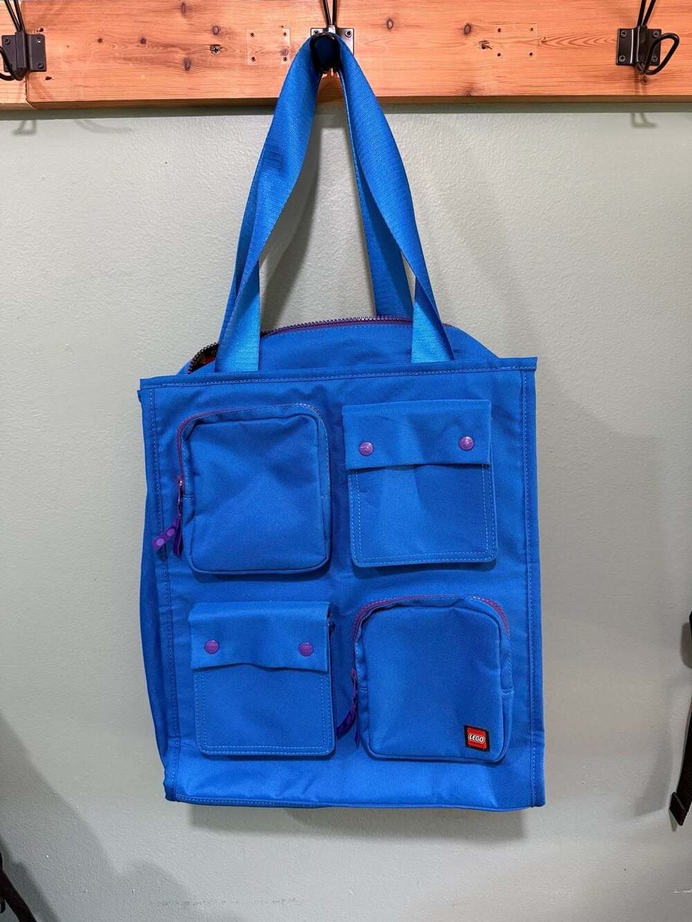 LEGO x Target Weekender Tote Bag Blue Utility Pocket